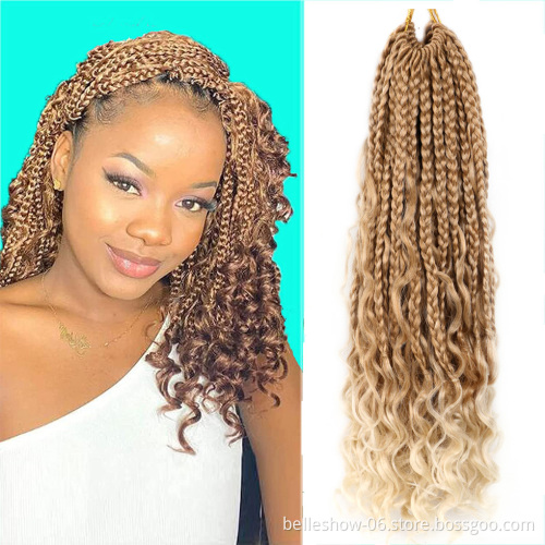 Xin Si crochet hair Bohomian crochet box braids goddess box braids knitting crochet Synthetic crochet box braids